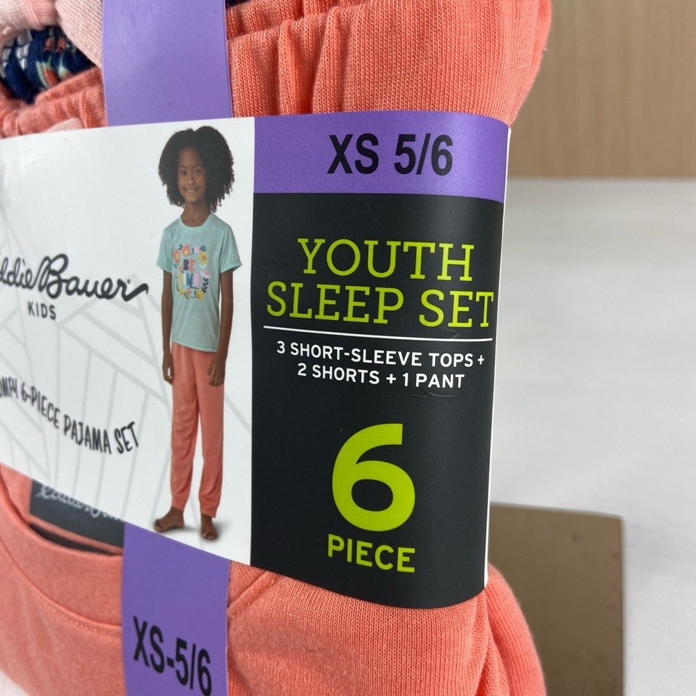 Eddie Bauer Kids 6-Piece Pajama Set - Red and Black - Picture 2 of 7
